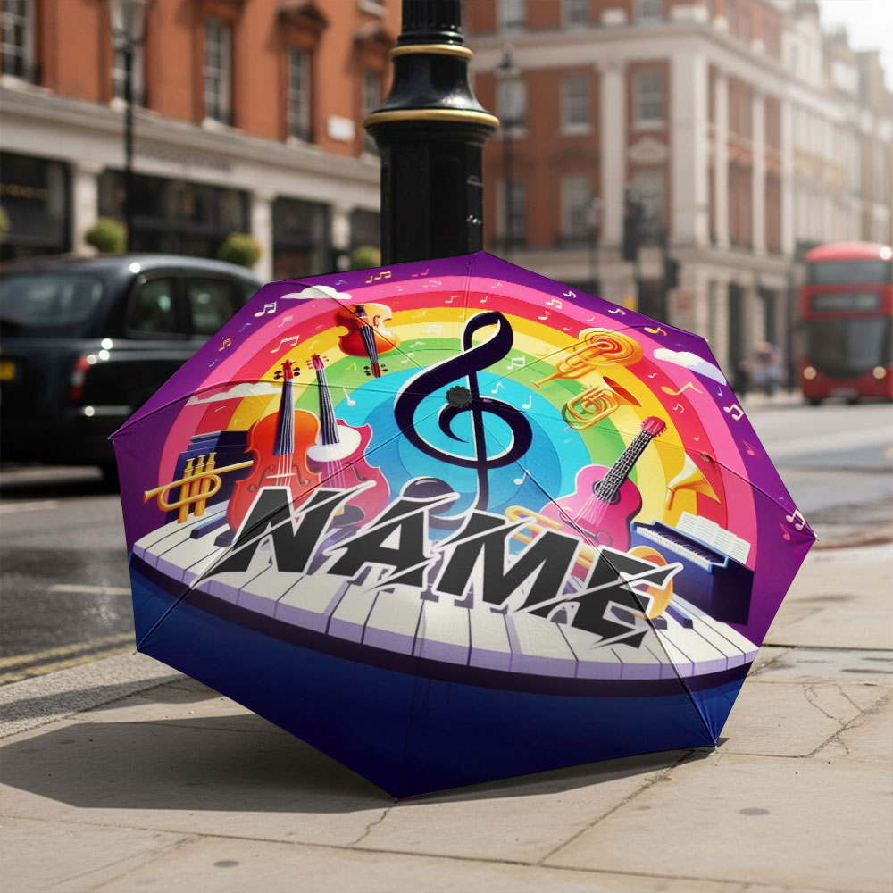 Musical Instrument And Names - Guarda-chuva personalizado com nome, guarda-chuva com