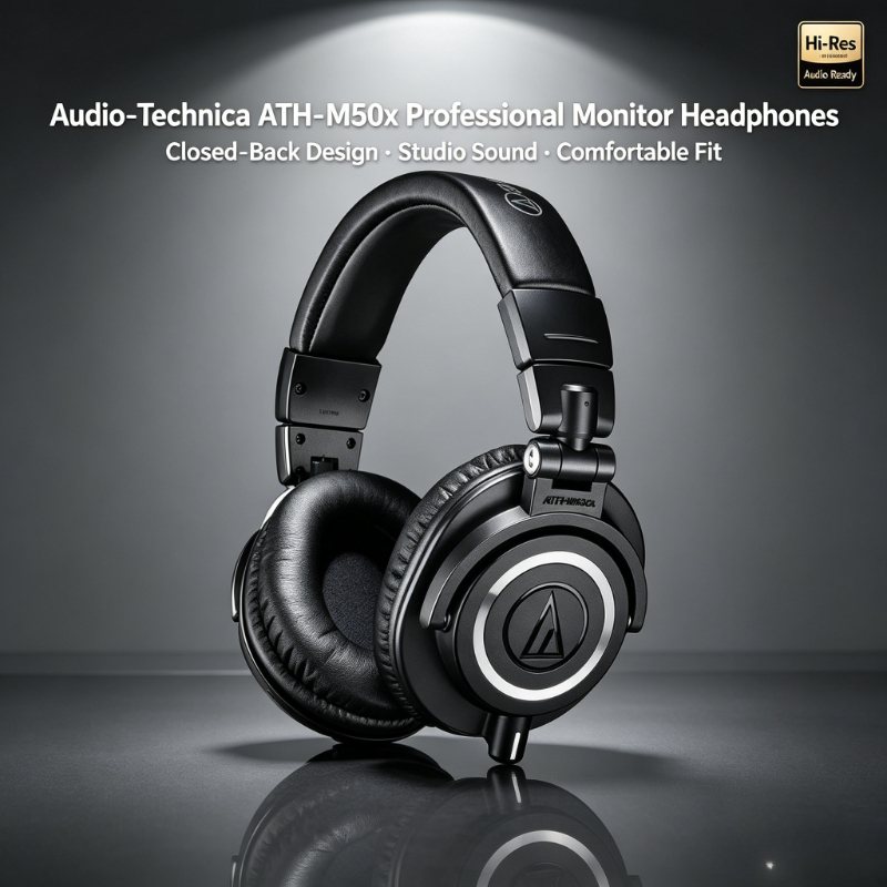 Audio Technica Headphone Ath-M50X - Fones de Ouvido Profissionais de Estúdio