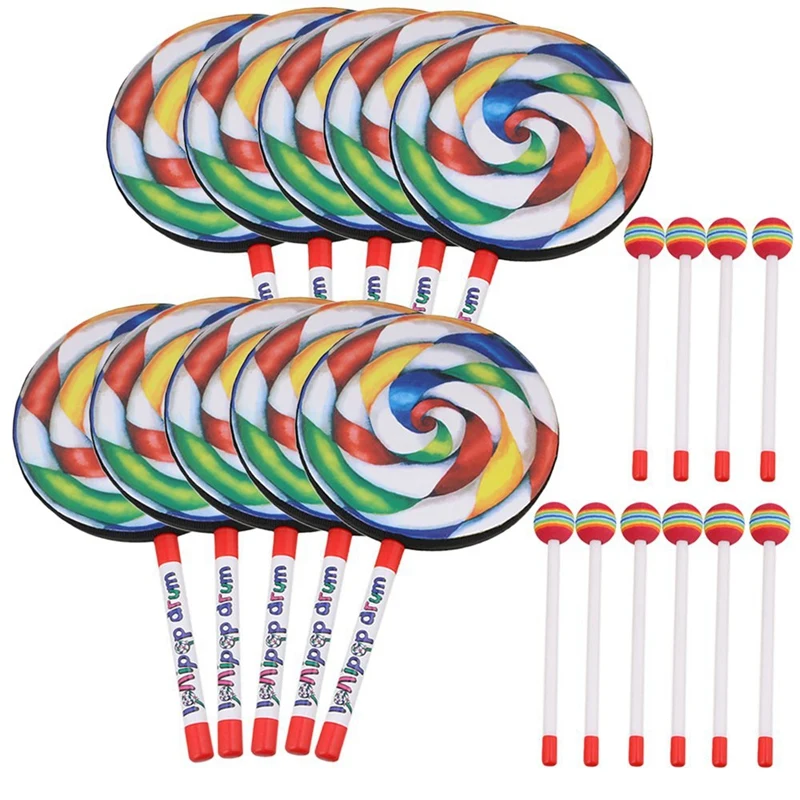 Lollipop Shape Drum com Rainbo - Musical Instrument Harmonium avaliação e preço